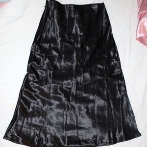 Elegant Black Satin Skirt